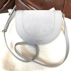 Kate spade Luna Suede Mixed Materials Crescent Crossbody NWT